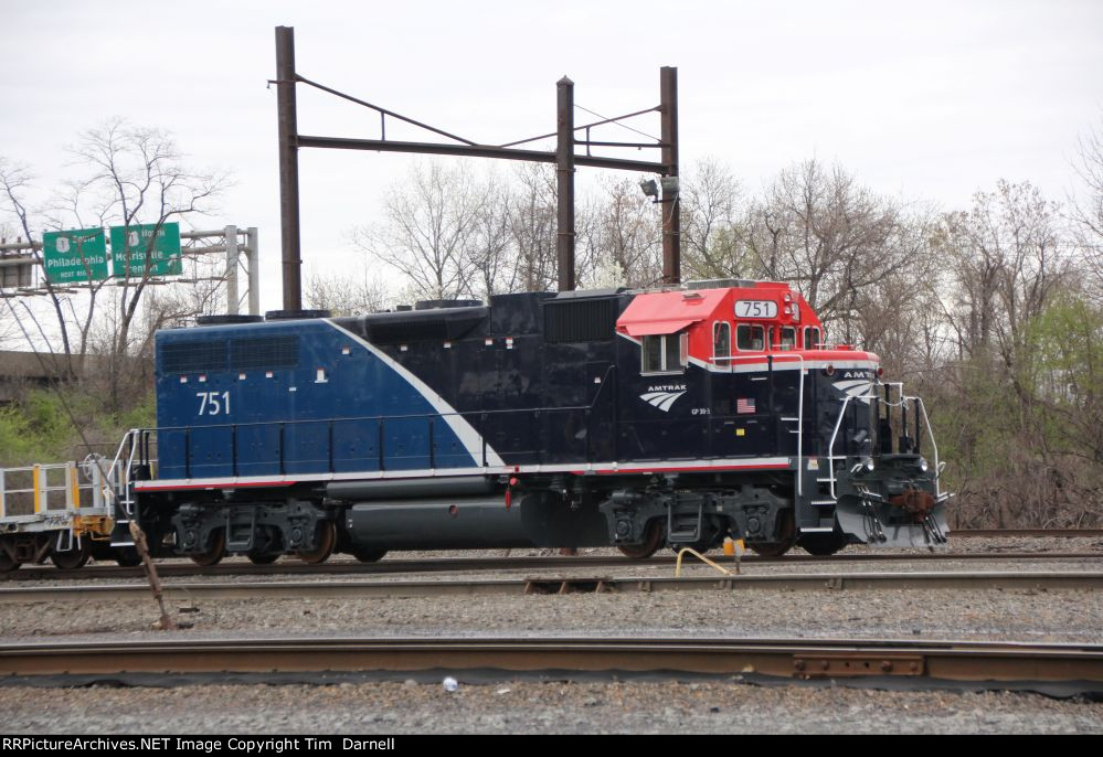 AMTK 751 awaits going to new location, it left 4/7 for CSX.